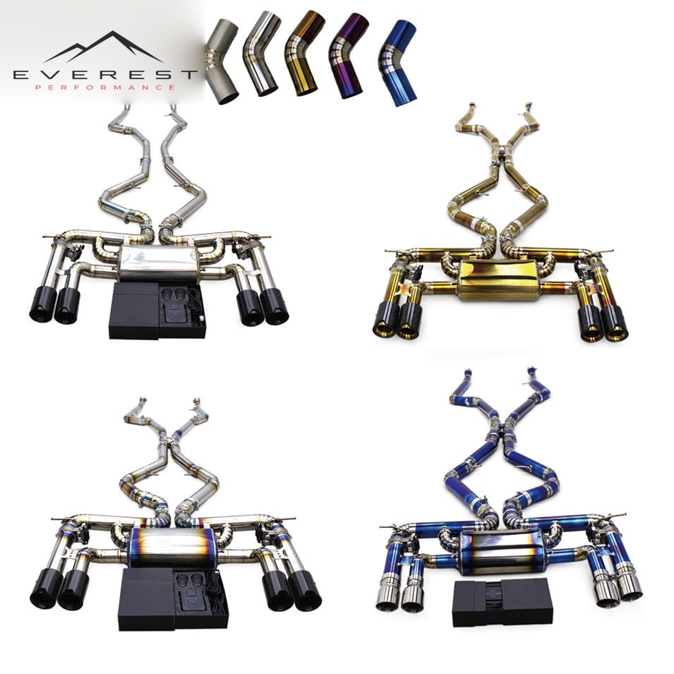 Titanium Exhaust Pipe System for BMW X5M/X6M F85/F86 4.4TT 2015-2019 Valved Sport Exhaust System with Tips