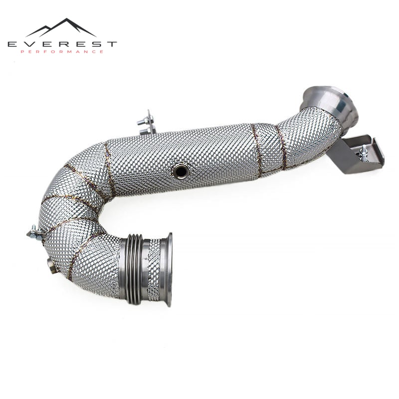 Racing Exhaust Downpipe for Mercedes-Benz GLE53/GT53/E53 AMG 3.0T 2020-2024 Stainless Steel 304 Exhaust Pipes With Heat Shield