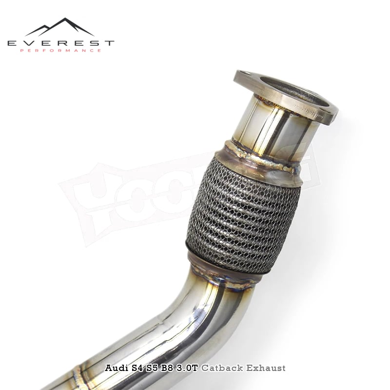 SS304L Exhaust Pipe System for Audi S4/S5 B8 B8.5 3.0T 2013-2019 High Quality Downpipe Valvetronic Full Exhaust with Resonator