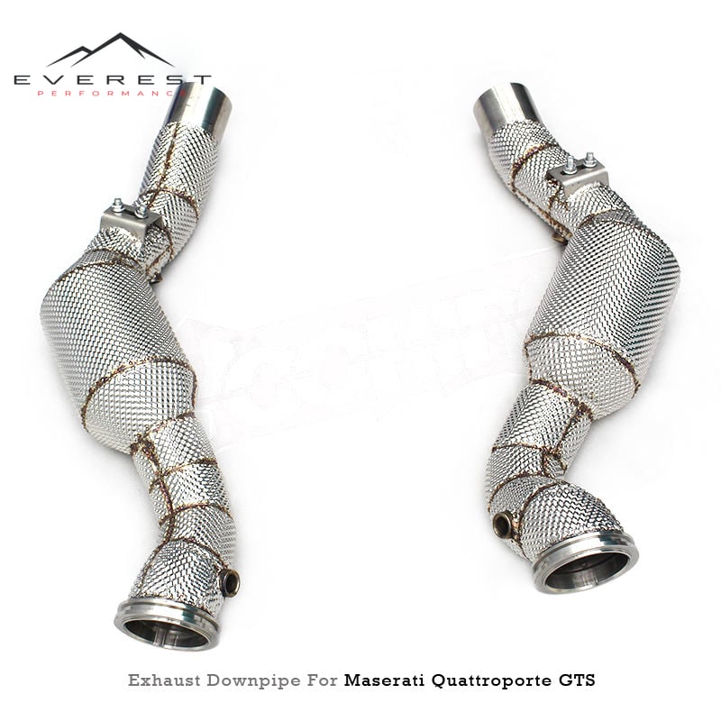 Stainless Steel Downpipe for Maserati Quattroporte GTS V8 3.8T 2013-2016 Heat Shield Exhaust Pipes 100/200/300 Cell Header