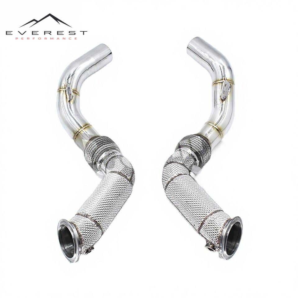 US304 Downpipe Pipes for BMW X5M 4.4T 2013-2020 Free Flow Pipes With Heat Shield