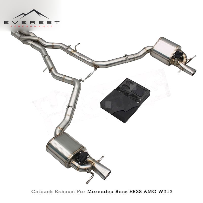 SS304 Valvetronic Catback Muffler Valve Exhaust Pies for Mercedes-Benz E63/E63S W212 6.2L AMG 2007-2016 with Z Pipe Racing