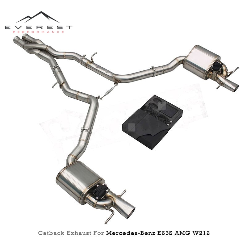 SS304 Valvetronic Catback Muffler Valve Exhaust Pies for Mercedes-Benz E63/E63S W212 6.2L AMG 2007-2016 with Z Pipe Racing