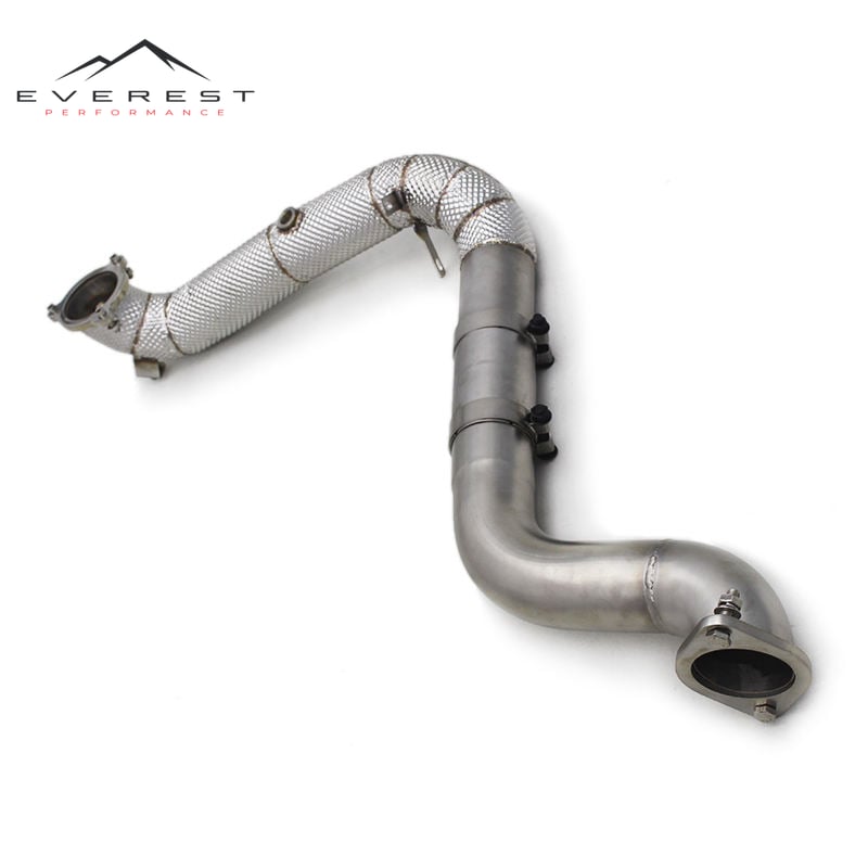 Stainless Steel Exhaust Pipes for Mercedes-Benz A35 AMG W177 2.0T 2020-2023 Heat Shield Free Flow Downpipe