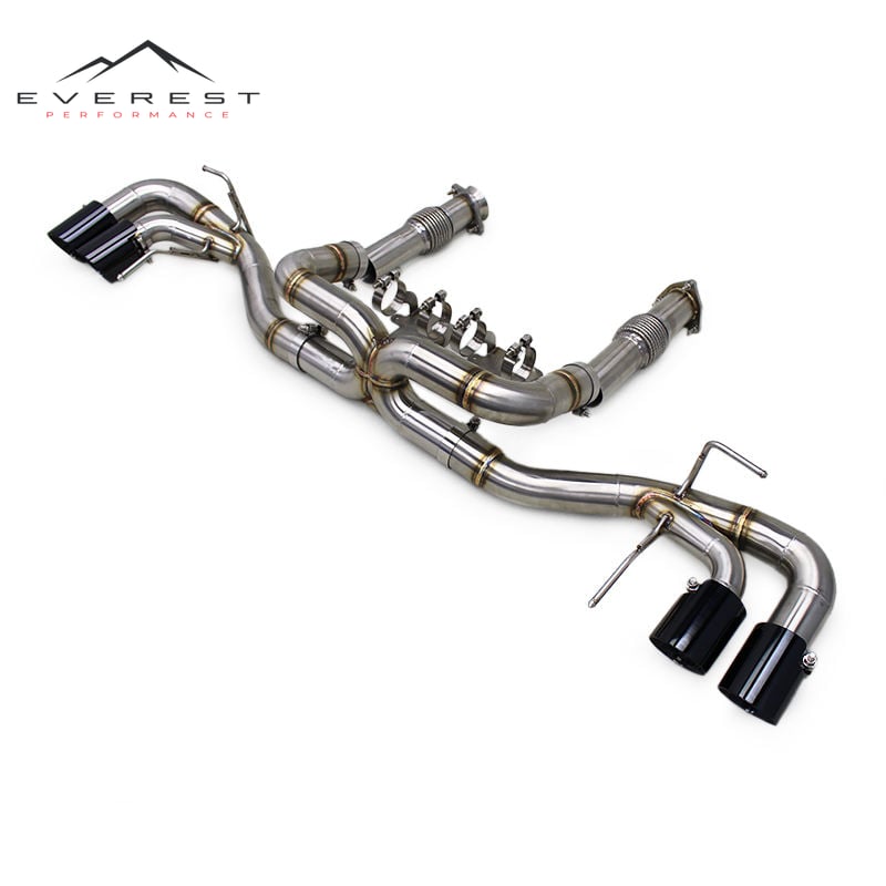 Race Straight-through Exhaust Pipe for Chevrolet Corvette C8 2019-2025 Non Valve Rear Section Enhanced X-pipe Sound Catback