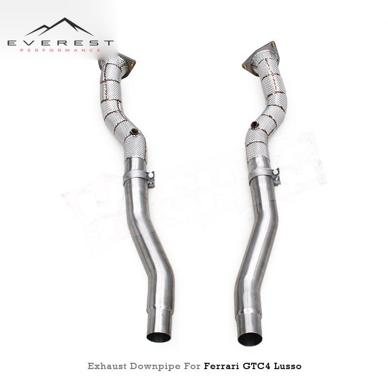 Custom Free Flow Header Downpipe for Ferrari GTC4 Lusso V12 6.3L 2016+ Engine Stainless Steel Straight Pipes Exhaust System