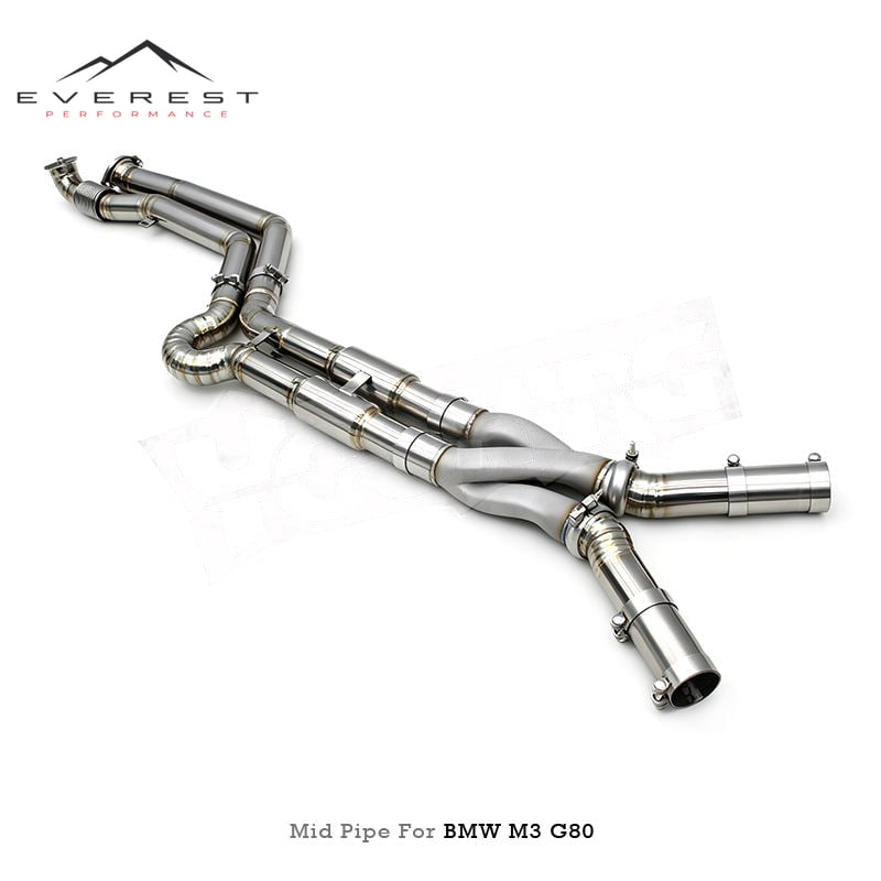 Titanium Equal Length Mid Pipe With Z Pipe for BMW M2/M3/M4 G80/G82/G87/G8X 3.0T 2021-2024 Titanium Exhaust Pipe