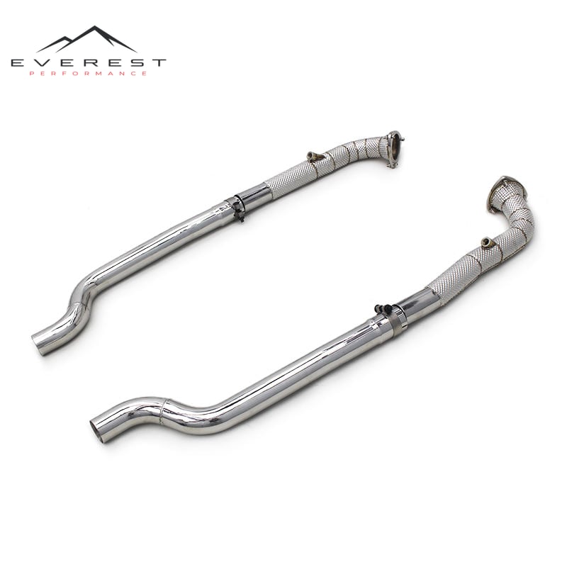 Exhaust Downpipe for Maserati Gran Turismo/GT 4.2/4.7 2008-2023 304 Stainless Steel Free Flow Pipes With Heat Shield