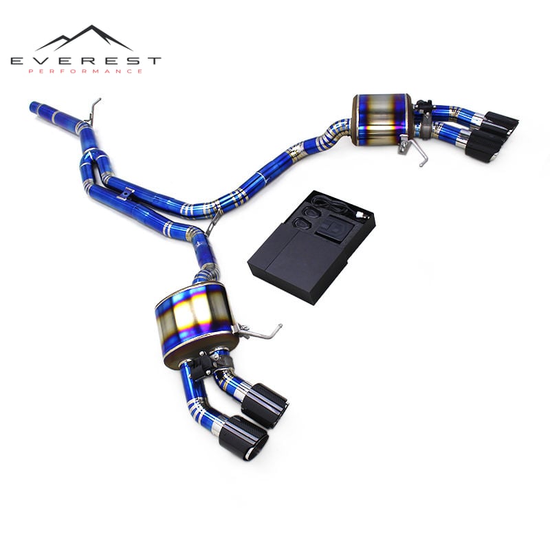 Titanium Lightweight Muffler for Porsche Macan 2.0T 2018-2024 Valvetronic Catback Exhaust System With Carbon Fiber Tips
