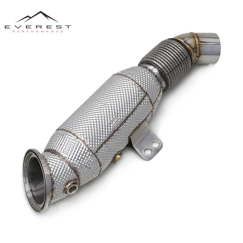 Racing Free Flow Downpipe for BMW G20 M340 M340i G22 M440 M440i 3.0T 2019-2023 Heat Shield Exhaust Downpipes Pipes