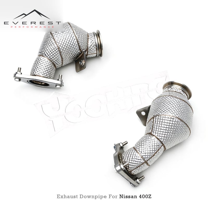 SS304 Free Flow Pipe for Nissan 400Z Z34 VR30 3.0T 2021-2024 Infiniti Q50/Q60 Twin Turbo Heat Shield Downpipe