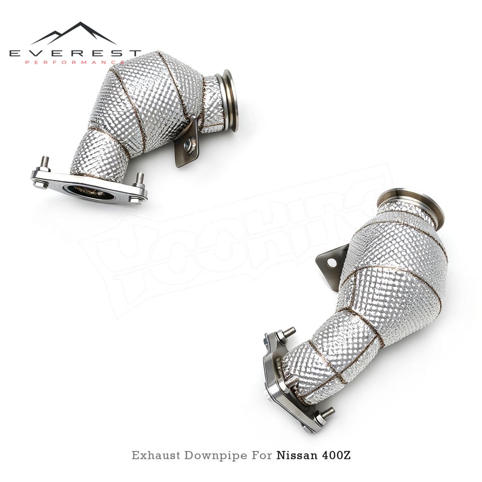 SS304 Free Flow Pipe for Nissan 400Z Z34 VR30 3.0T 2021-2024 Infiniti Q50/Q60 Twin Turbo Heat Shield Downpipe