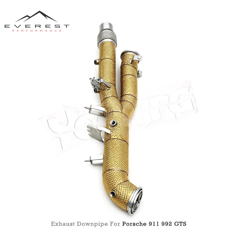 SS304 Exhaust Downpipe for Porsche 911 992 GTS 3.6T 2025 With Heat Shield Free Flow Pipe Auto Spare Parts