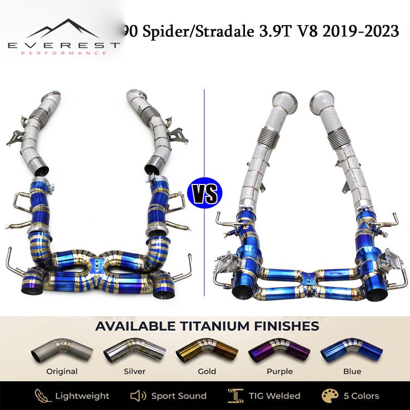 Titanium Exhaust Pipe System for Ferrari SF90 3.9T V8 2019-2023 SS304 Downpip with Valve Control Catback Exhaust System