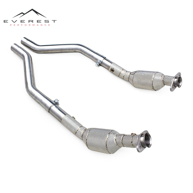 Catted Exhaust Downpipe for Ford Mustang V6 3.7L 2012-2013 Performance 100/200/300cell Catalyst Downpipe With Heat Shield