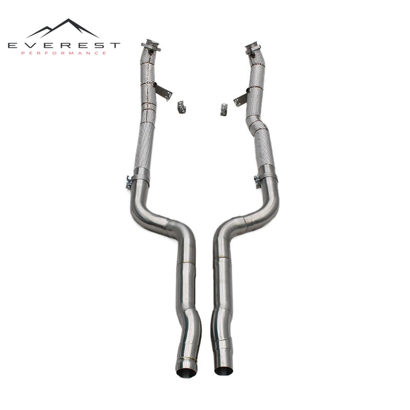 SS304 Exhaust Downpipe for Mercedes-Benz CLS550 4.7L 2012-2016 Racing Heat Shield Front Tube Free Flow Pipe