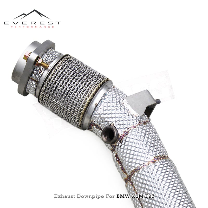 Racing Heat Shield Exhaust Downpipe for BMW X3M/X4M F97/F98 Competition 3.0T 2019-2023 Stainless Steel 304 Exhaust Pipe