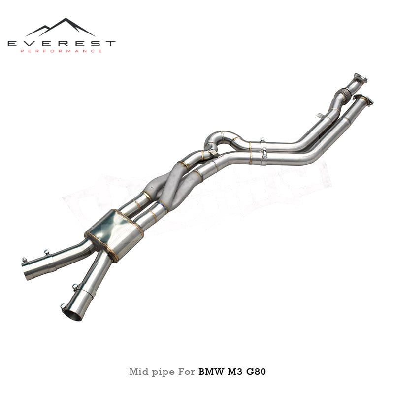 Stainless Steel Exhaust Midpipe With Z Pipe for BMW M3 M4 G80 G82 M2 G87 S58 Engine 3.0T 2017-2026 Mid Pipe Exhaust Pipes