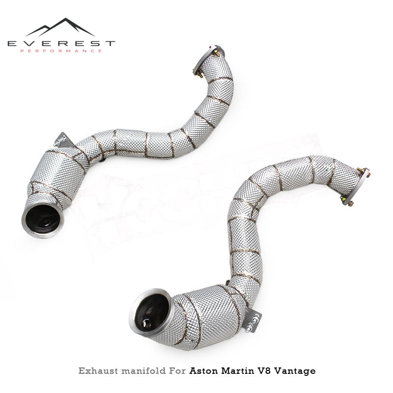 Stainless Steel Exhaust Downpipe with Catalyst for Aston Martin Vantage V8 4.0T 2018+ Heat Shield Exhaust Pipe