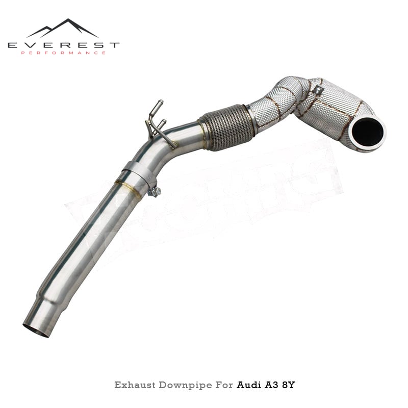 Exhaust Catted Downpipe for Audi A3 8Y 2.0T 2020-2026 Sport Car High Flow SUS304 Pipes 100/200/300cell with Catalyst