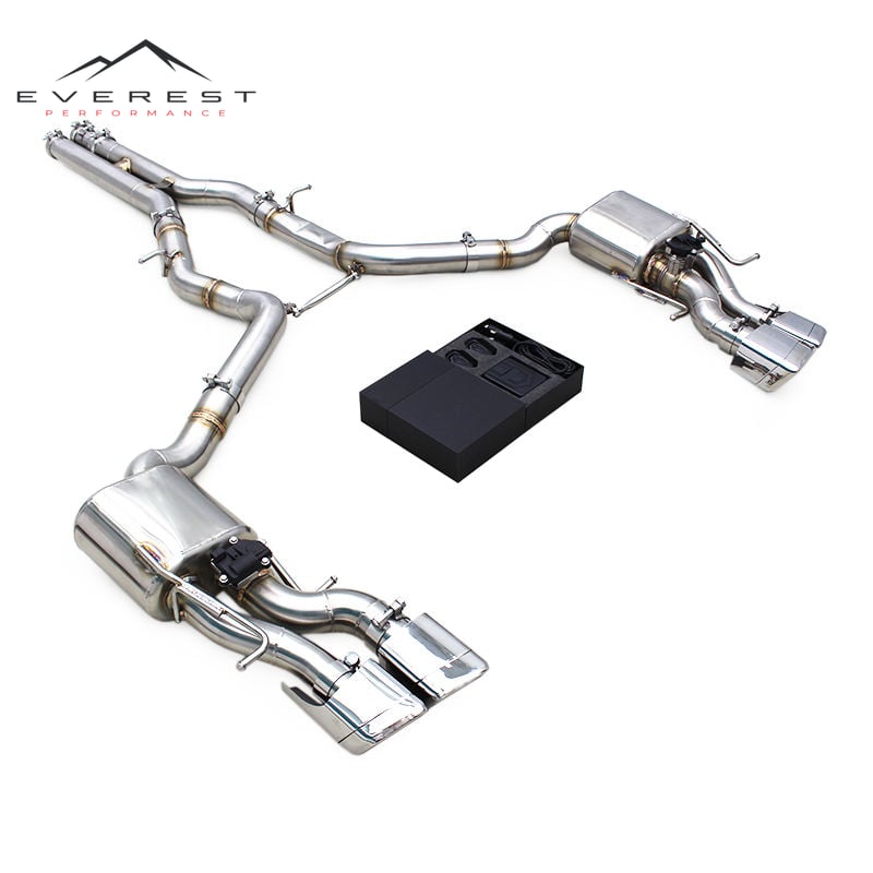 Muffler Catback for Mercedes-Benz CLS63 AMG 2007-2017 Stainless Steel Valve Exhaust Pipes Chrome Silver Tips