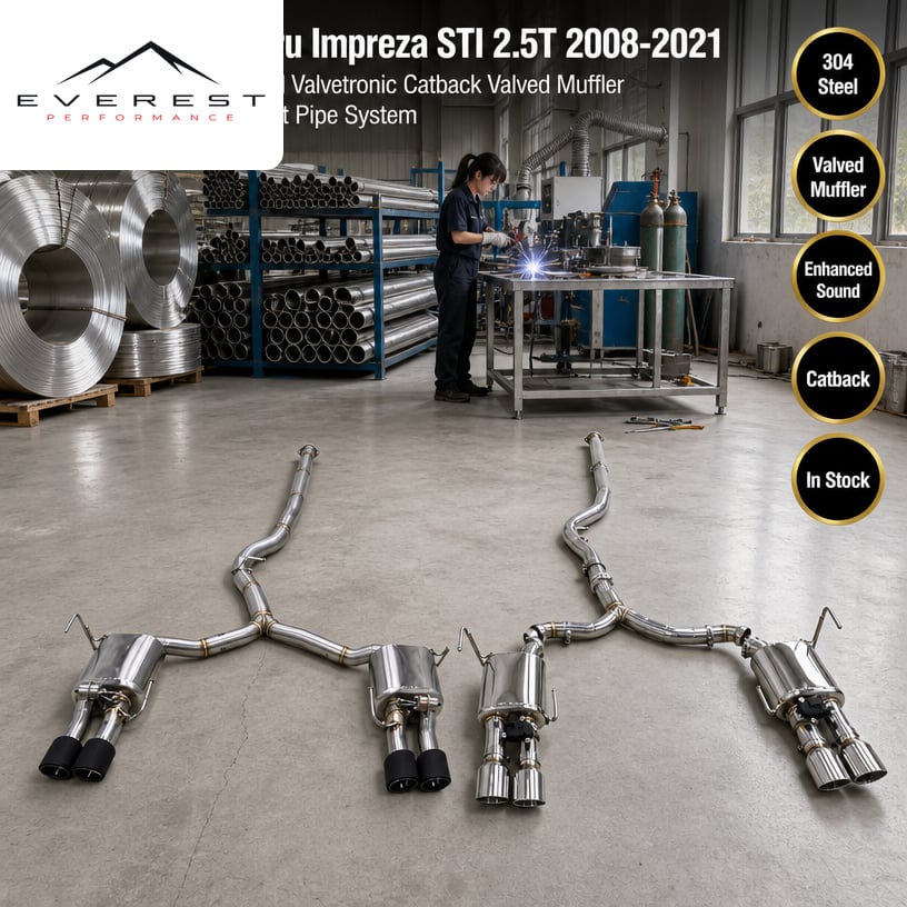 Stainless Steel Valvetronic Catback Valved Muffler for Subaru Impreza STI 2.5T 2008-2021 Exhaust Pipe System