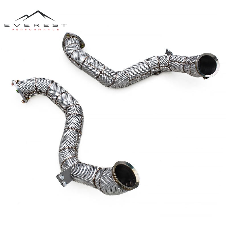 Stainless Steel Downpipe for Aston Martin Vantage V8 4.0T 2018+ Straight Through Exhaust Pipes With Heat Shield