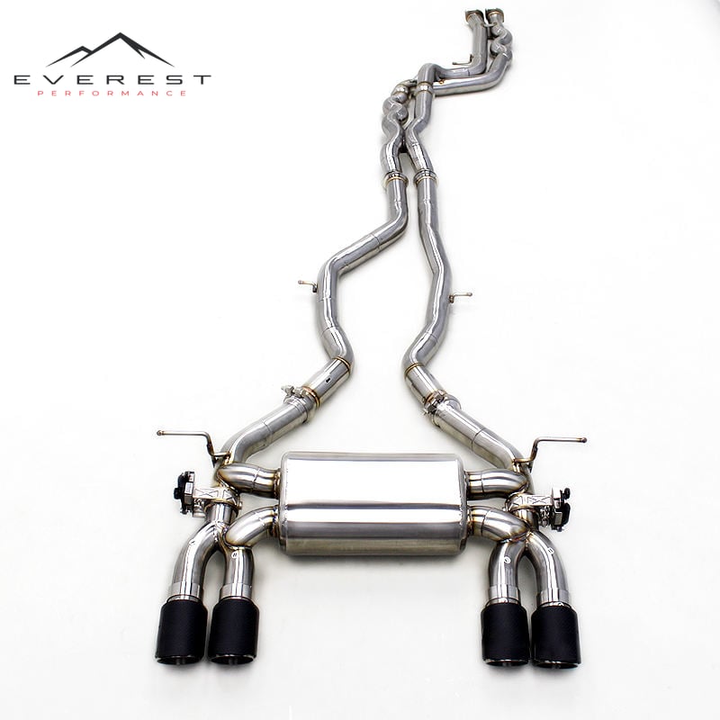 Racing SS304 Exhaust Pipe System for BMW M3 M4 F80 F82 3.0T 2014-2019 Catback Exhaust With Black Carbon Tip Exhaust Muffler Pipe