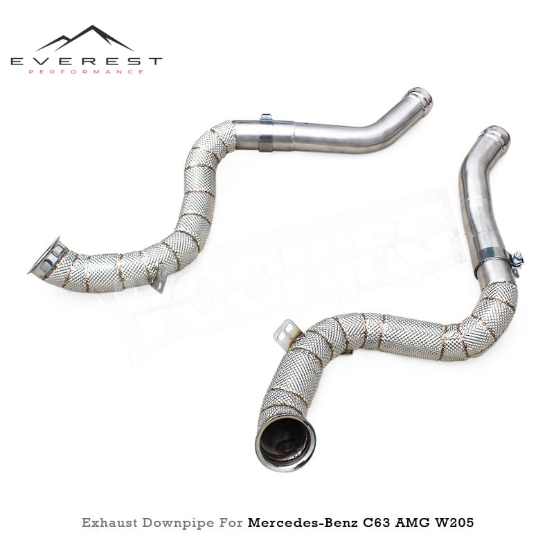 Straight Through Downpipes Exhaust Pipes for Mercedes-Benz C63/C63S AMG W205 4.0T 2015-2024 With Heat Shield SUS304