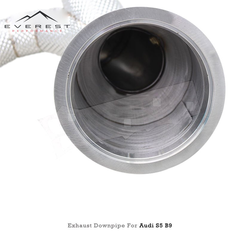 Stainless Steel With Heat Shield Straight Free Flow Downpipe Exhaust Pipes for AUDI S4/S5 B9 3.0T 2019-2023