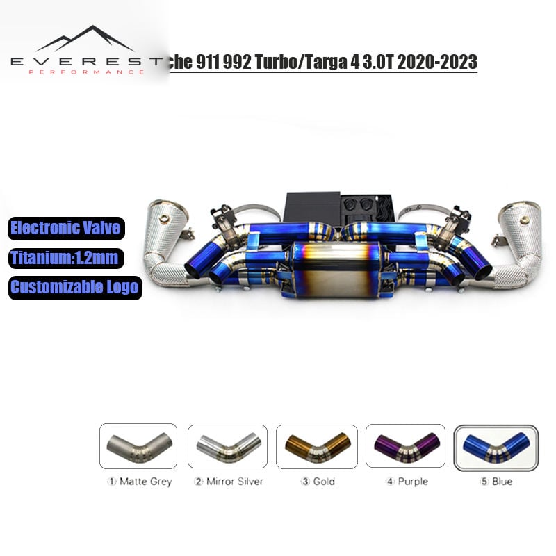 Titanium Exhaust Pipe System for Porsche 911 992 Turbo/Targa 4 3.0T 2020-2023 Racing Car Electronic Valve Independent Controller