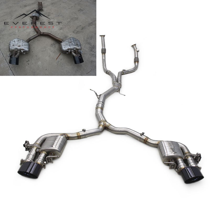 Car Exhaust Pipe for Audi RS4 RS5 B9 B9.5 2.9T 2017-2024 Stainless Steel Catback Exhaust Valved Sport Exhaust System