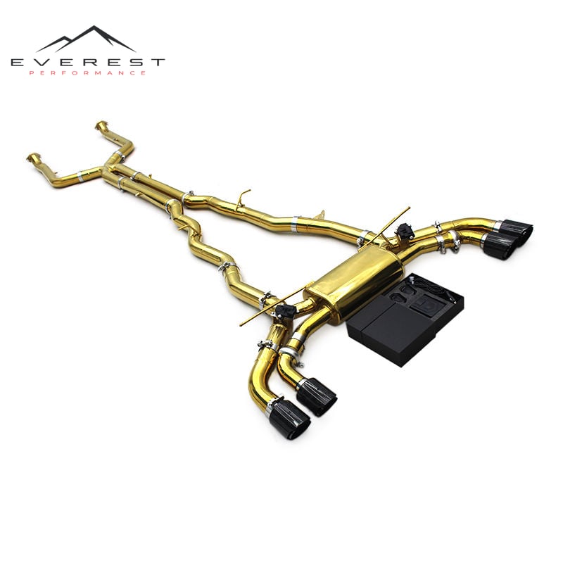 Stainless Steel Exhaust Pipes for BMW M5/M6 G90/G99 LCI 4.4T 2024-2025 Plated Golden Catback Valvetronic Muffler