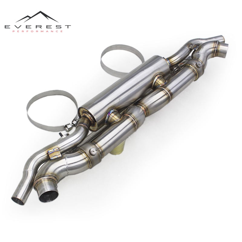 Catback Exhaust Pipes for Porsche 911 991/991.1/991.2 Turbo 3.8T Stainless Steel Muffler Vacuum Valve With Brace