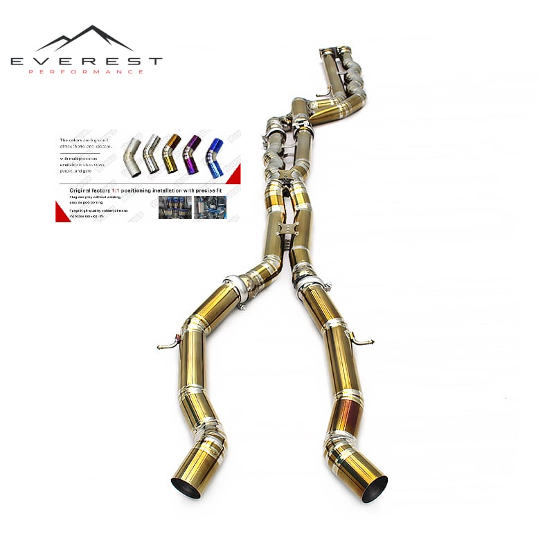 Race 2.5inch Titanium Exhaust Pipe for BMW M3/M4 F80/F82/F83 S55 3.0T 2015-2017 Equal Length Midpipe With Resonator