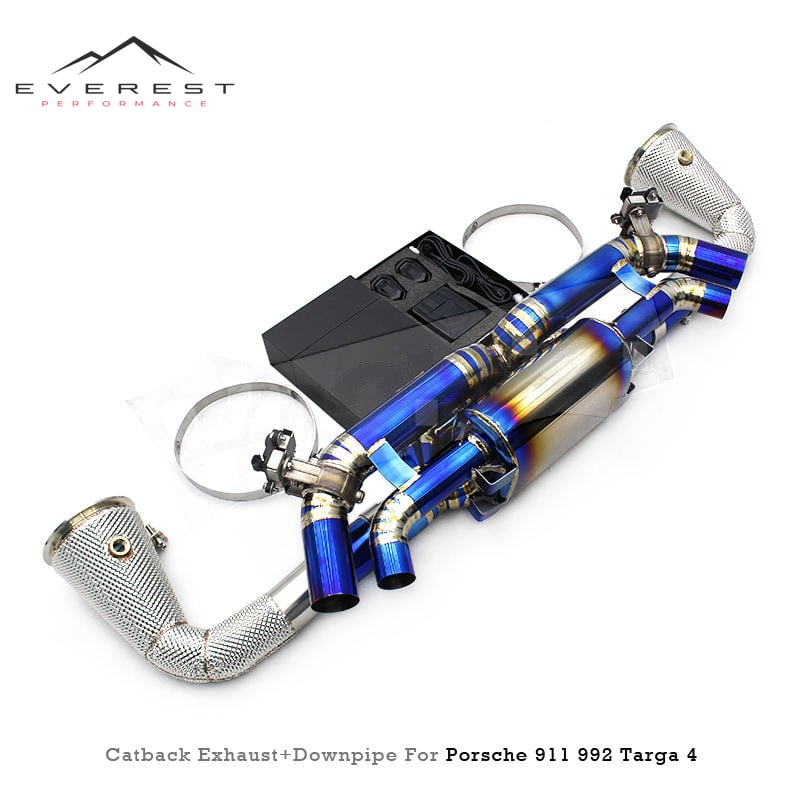 Titanium Valvetronic Exhaust Pipes for Porsche 911 992 Turbo/Targa 4 3.0T 2020-2023 Catback Muffler Straight Downpipe