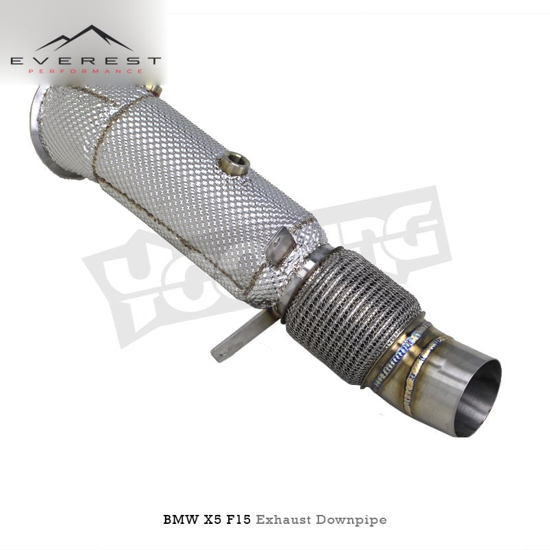 SS304 Downpipe for BMW X5/X6 F15/F16 2014-2019 With Heat Shield Free Flow Pipe