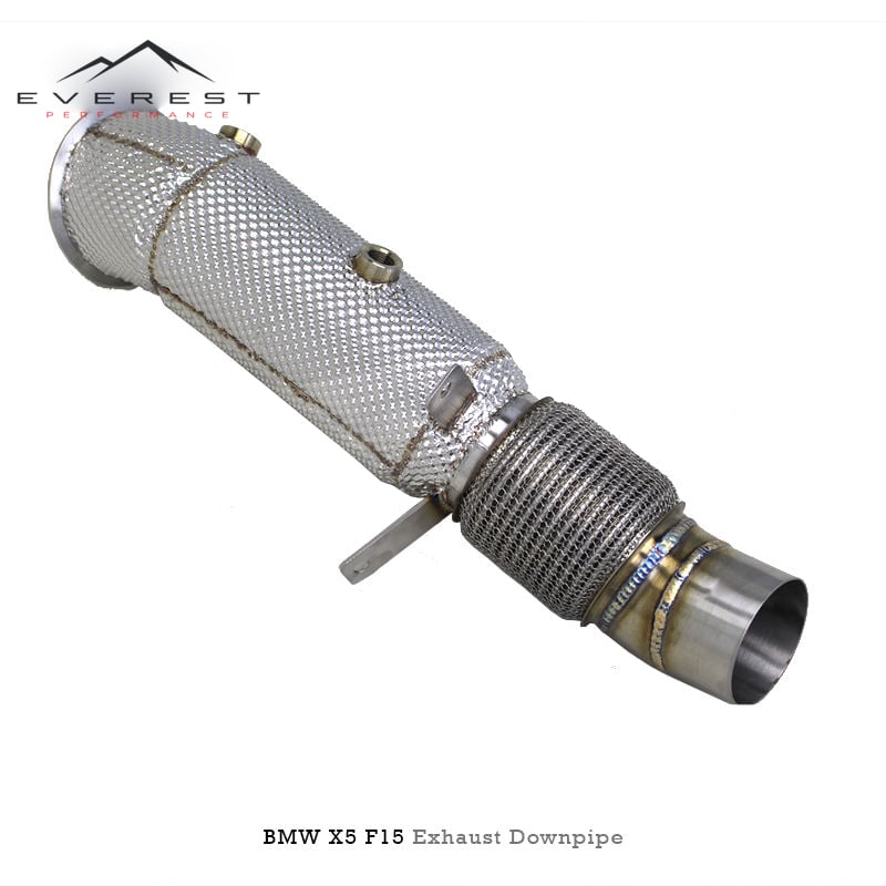 SS304 Downpipe for BMW X5/X6 F15/F16 2014-2019 With Heat Shield Free Flow Pipe