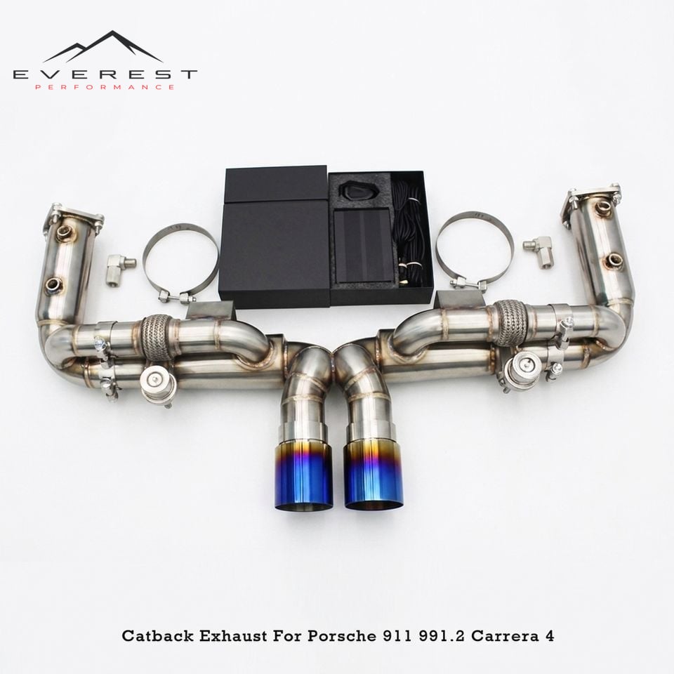 SUS304 Valved Sport Catback Muffler for Porsche 911 991.2 Carrera 4/S/4S 3.0T 2016-2018 Upgrade to GT3 Exhaust System