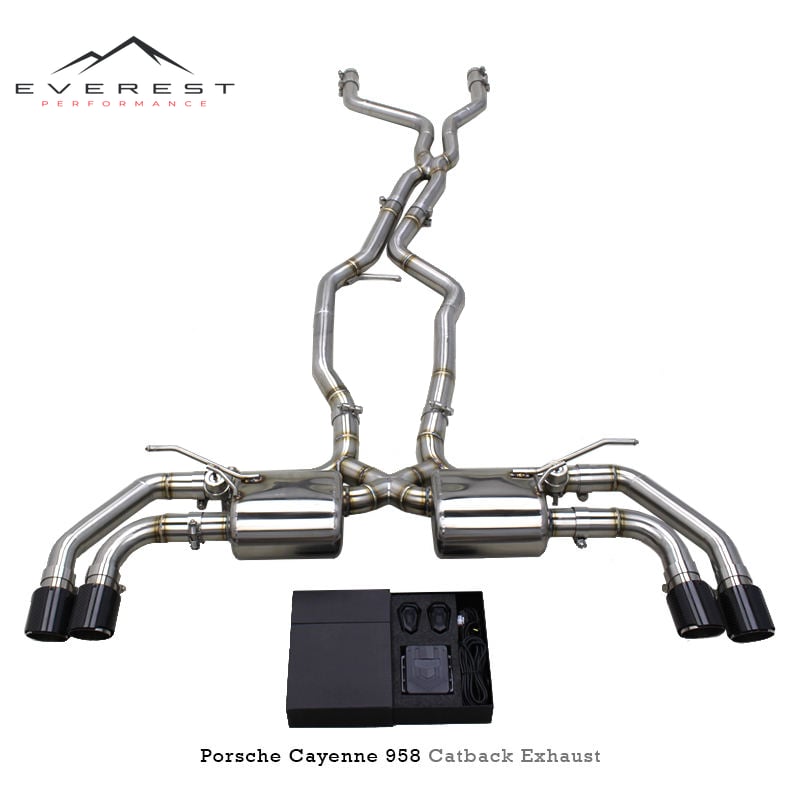 Stainless Steel Exhaust Pipes for Porsche Cayenne 958 4.8 2010-2016 Vacuum Valve Muffler Catback With Remote Control