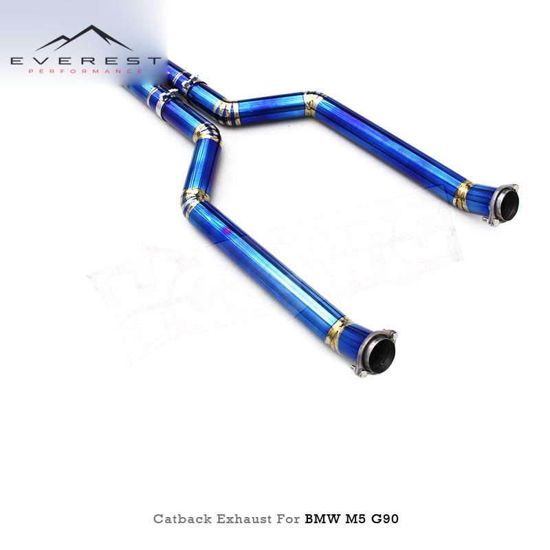Direct-fit Exhaust for BMW M5/M6 G90/G99 LCI 4.4T 2024-2025 Supersport X-pipe Titanium Lightweight Catback With MP Black Tips
