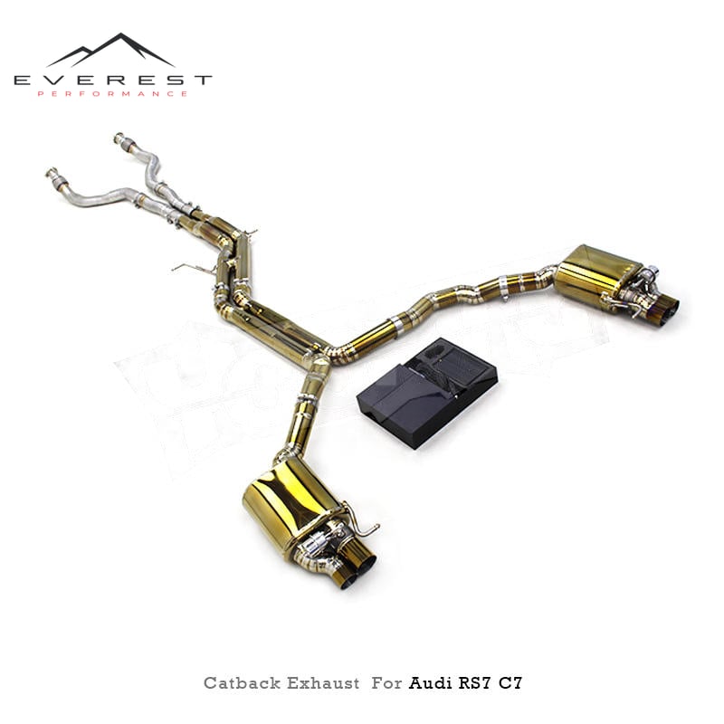 Titanium Exhaust Pipe System for Audi RS6/RS7 C7 4.0T 2013-2018 SS304 Downpipe Vacuum Valve Catback Exhaust