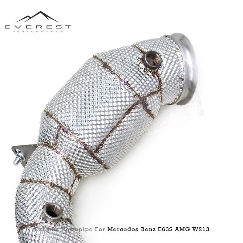 SS304L Exhaust Downpipe for Mercedes-Benz E63/E63S/GTC/GT-C AMG W213 4.0TT 2014-2022 With Heat Shield High Flow Exhaust System