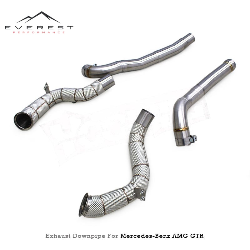 Custom Header Downpipe for Mercedes-Benz AMG GTR C190 4.0T 2019-2024 Performance Car SS304 Free Flow Pipes Exhaust System
