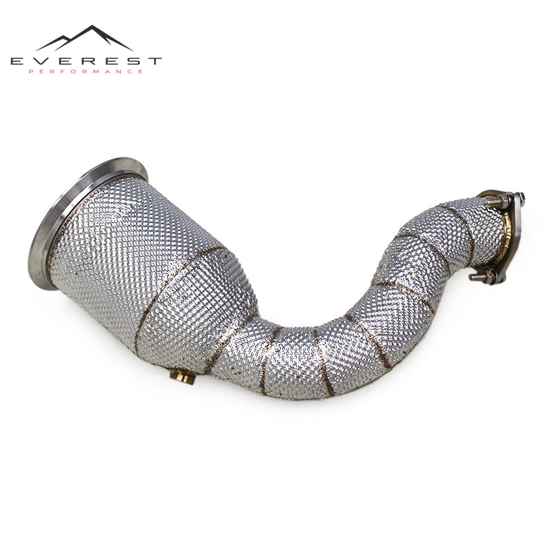 Racing Car SS304 Exhaust Downpipe for Audi Q8 2.0T 2019-2024 With Heat Shield High Flow Catted Downpipes 100/200/300 Cell