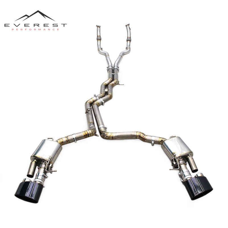 Auto Titanium Valve Catback Muffler for Audi RS6/RS7 C8 4.0T 2019-2024 Front Exhaust Pipes Tuning Exhaust System