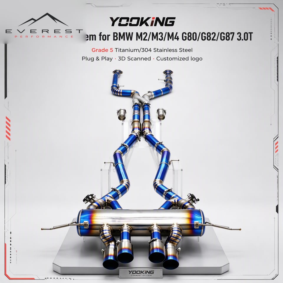Titanium Valved Catback Exhaust System With Z Pipe for BMW M3/M4 G80/G82 3.0T 2021-2026 Performance Exhaust Muffler Pipe