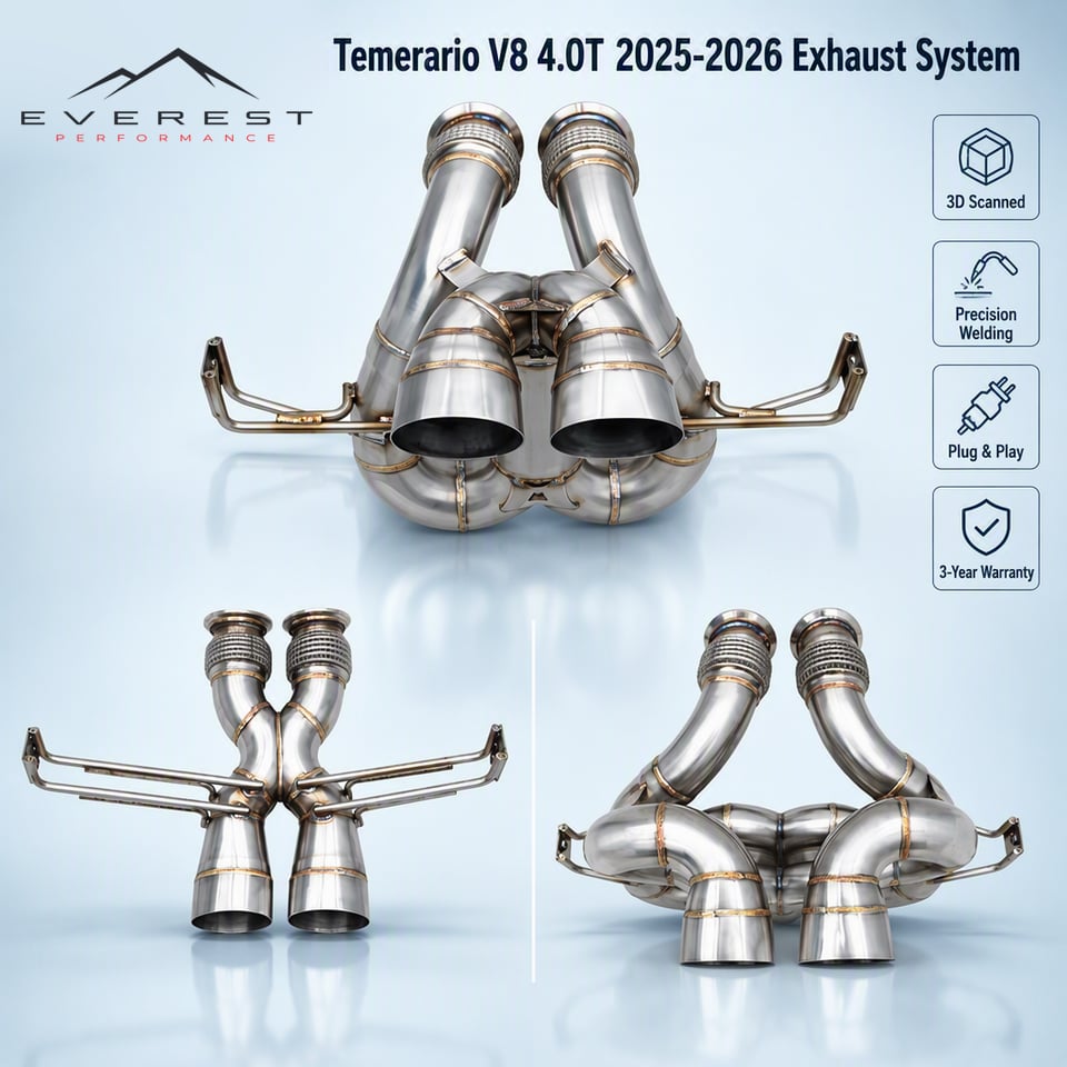 Stainless Steel Valvetronic Exhaust Pipes for Lamborghini Temerario V8 4.0T 2025-2026 Racing Car Catback Valved Muffler