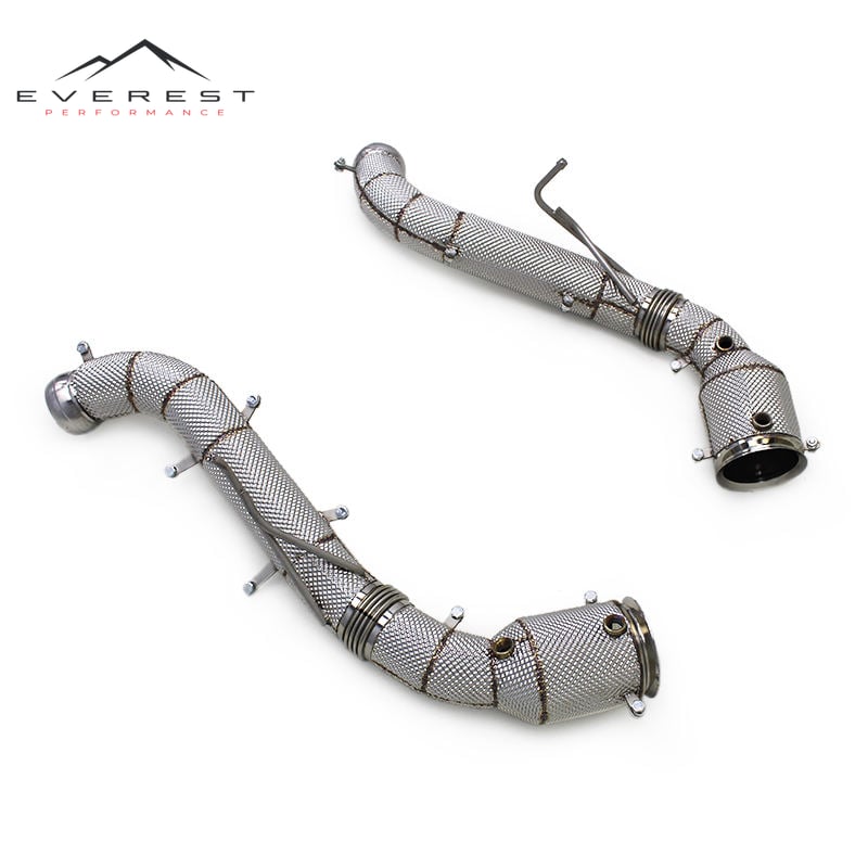 SS304 Exhaust Downpipe for Mclaren 650S 600LT P1 2013-2019 With Heat Shield High Flow Catted Downpipe 100/200/300 Cell Core