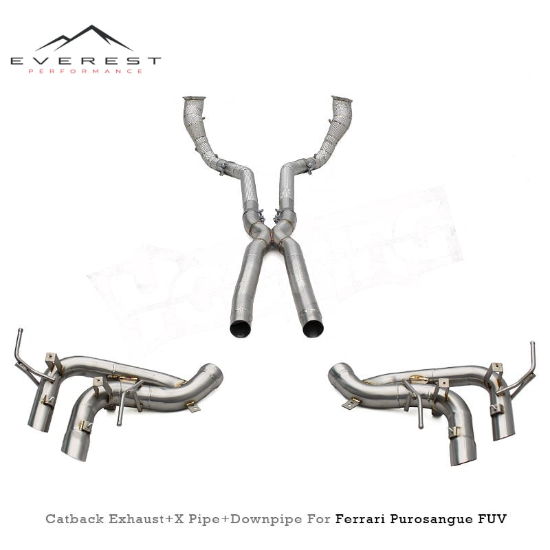 Auto Straight Downpipe for Ferrari Purosangue FUV V12 6.5L 2022+ Stainless Steel Catback Muffler Valvetronic With Remote